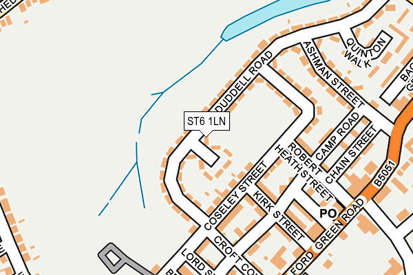 ST6 1LN map - OS OpenMap – Local (Ordnance Survey)