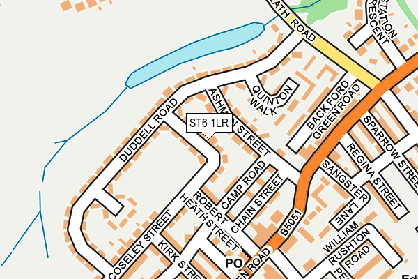 ST6 1LR map - OS OpenMap – Local (Ordnance Survey)