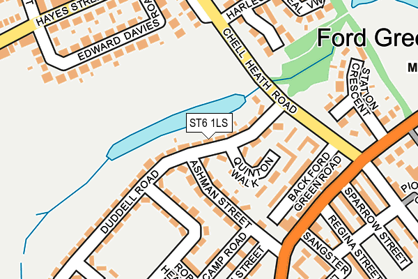 ST6 1LS map - OS OpenMap – Local (Ordnance Survey)