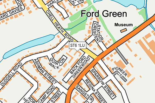 ST6 1LU map - OS OpenMap – Local (Ordnance Survey)