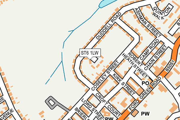 ST6 1LW map - OS OpenMap – Local (Ordnance Survey)