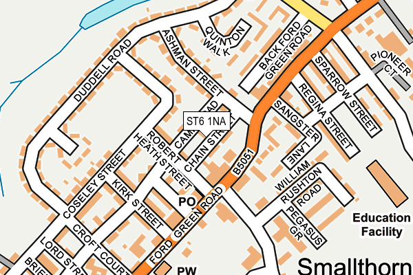 ST6 1NA map - OS OpenMap – Local (Ordnance Survey)