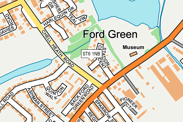 ST6 1NB map - OS OpenMap – Local (Ordnance Survey)