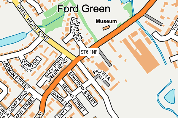 ST6 1NF map - OS OpenMap – Local (Ordnance Survey)