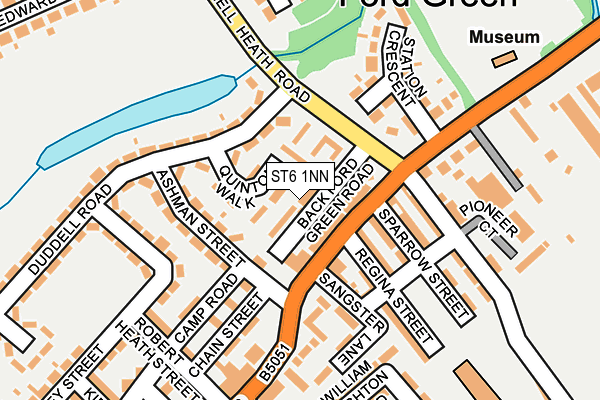 ST6 1NN map - OS OpenMap – Local (Ordnance Survey)