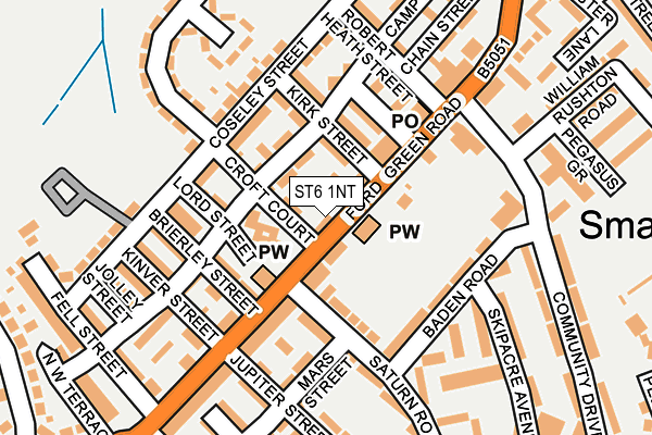 ST6 1NT map - OS OpenMap – Local (Ordnance Survey)