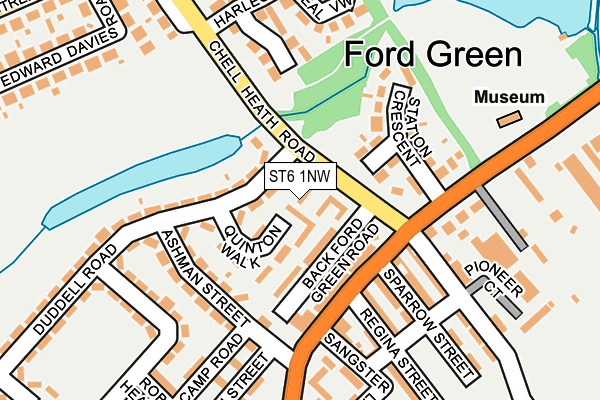 ST6 1NW map - OS OpenMap – Local (Ordnance Survey)
