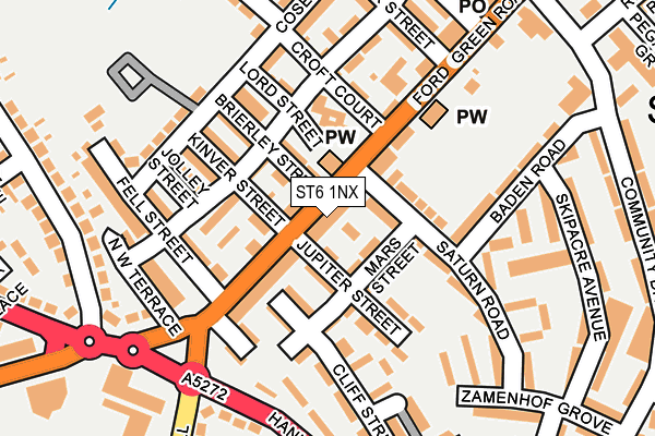 ST6 1NX map - OS OpenMap – Local (Ordnance Survey)