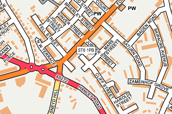 ST6 1PB map - OS OpenMap – Local (Ordnance Survey)