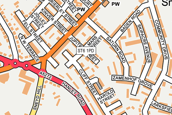 ST6 1PD map - OS OpenMap – Local (Ordnance Survey)