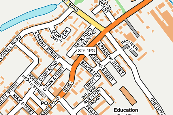 ST6 1PG map - OS OpenMap – Local (Ordnance Survey)