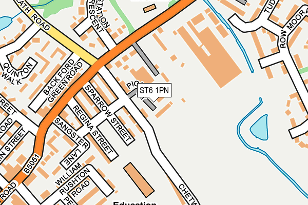 ST6 1PN map - OS OpenMap – Local (Ordnance Survey)