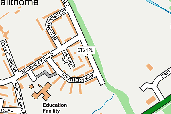 ST6 1PU map - OS OpenMap – Local (Ordnance Survey)