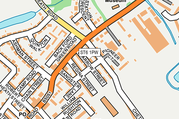 ST6 1PW map - OS OpenMap – Local (Ordnance Survey)