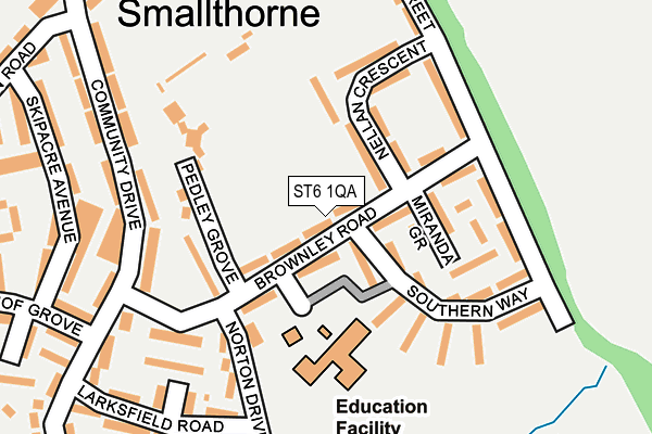 ST6 1QA map - OS OpenMap – Local (Ordnance Survey)