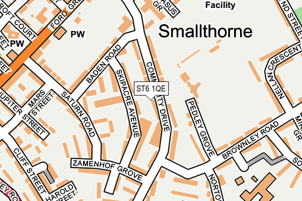 ST6 1QE map - OS OpenMap – Local (Ordnance Survey)