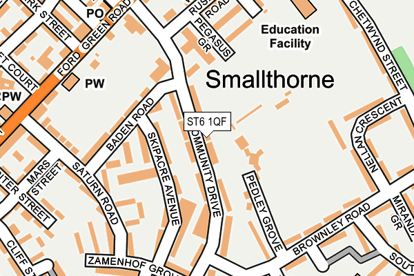 ST6 1QF map - OS OpenMap – Local (Ordnance Survey)