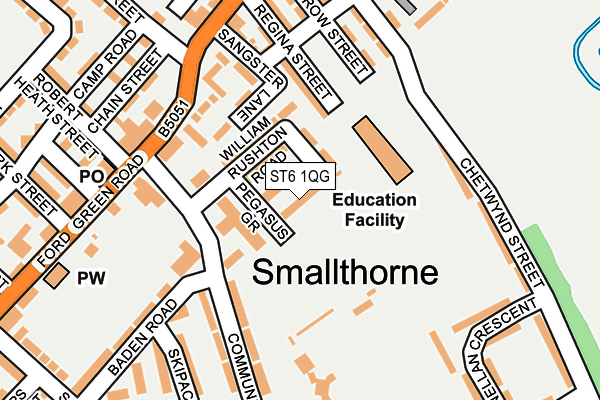 ST6 1QG map - OS OpenMap – Local (Ordnance Survey)