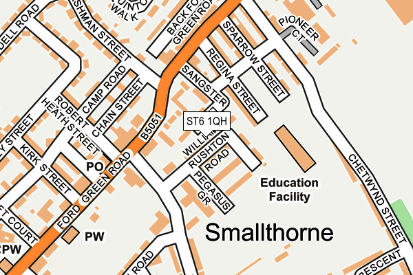 ST6 1QH map - OS OpenMap – Local (Ordnance Survey)