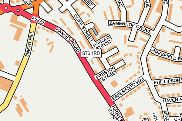 ST6 1RD map - OS OpenMap – Local (Ordnance Survey)