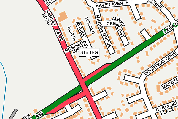 ST6 1RG map - OS OpenMap – Local (Ordnance Survey)