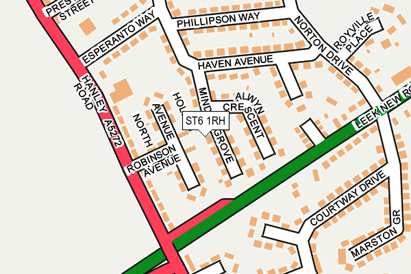 ST6 1RH map - OS OpenMap – Local (Ordnance Survey)