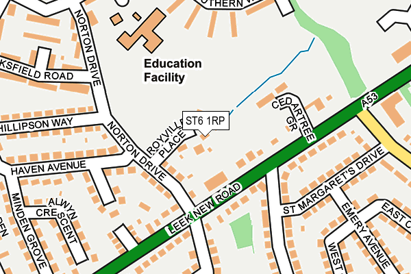 ST6 1RP map - OS OpenMap – Local (Ordnance Survey)