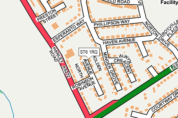 ST6 1RQ map - OS OpenMap – Local (Ordnance Survey)