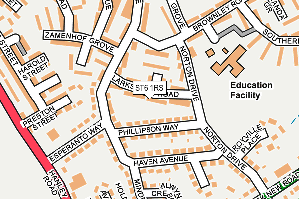 ST6 1RS map - OS OpenMap – Local (Ordnance Survey)