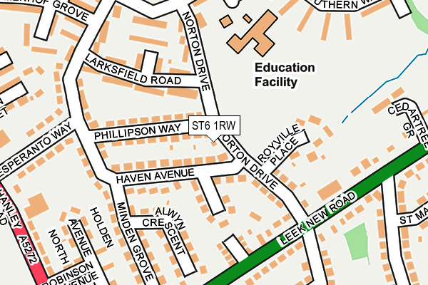 ST6 1RW map - OS OpenMap – Local (Ordnance Survey)