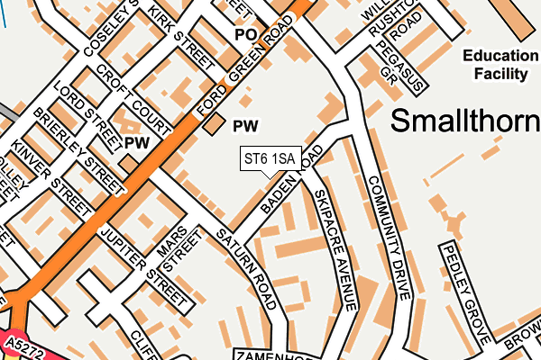 ST6 1SA map - OS OpenMap – Local (Ordnance Survey)