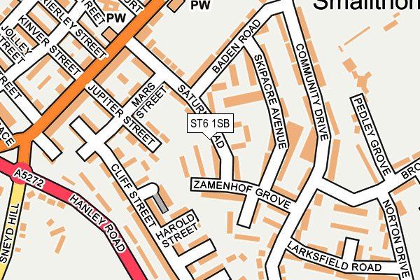 ST6 1SB map - OS OpenMap – Local (Ordnance Survey)