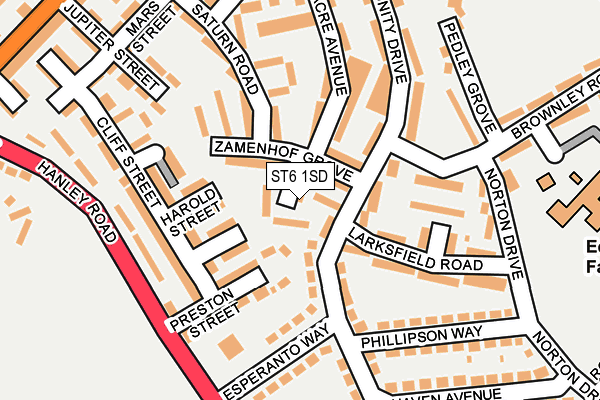 ST6 1SD map - OS OpenMap – Local (Ordnance Survey)