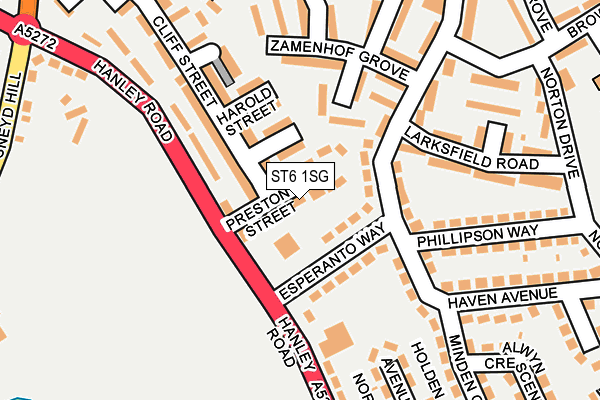 ST6 1SG map - OS OpenMap – Local (Ordnance Survey)