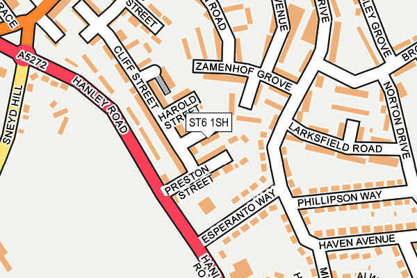 ST6 1SH map - OS OpenMap – Local (Ordnance Survey)