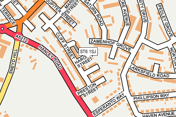 ST6 1SJ map - OS OpenMap – Local (Ordnance Survey)