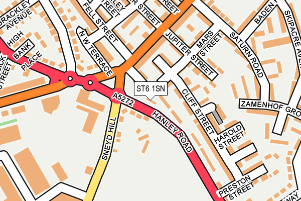 ST6 1SN map - OS OpenMap – Local (Ordnance Survey)