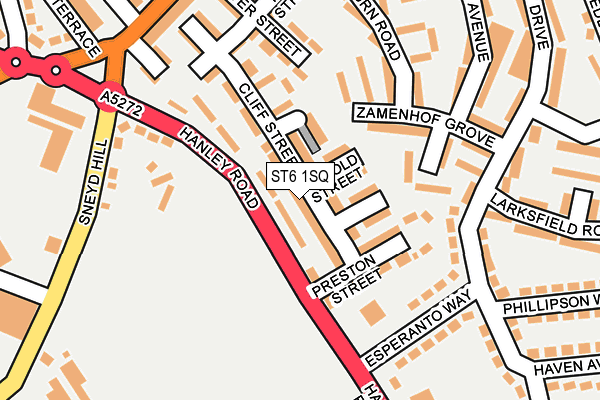 ST6 1SQ map - OS OpenMap – Local (Ordnance Survey)