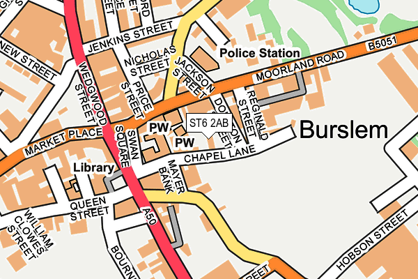 ST6 2AB map - OS OpenMap – Local (Ordnance Survey)