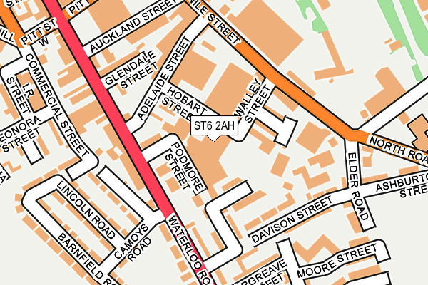 ST6 2AH map - OS OpenMap – Local (Ordnance Survey)