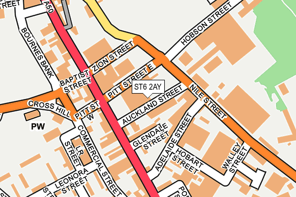 ST6 2AY map - OS OpenMap – Local (Ordnance Survey)