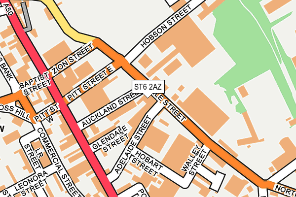 ST6 2AZ map - OS OpenMap – Local (Ordnance Survey)