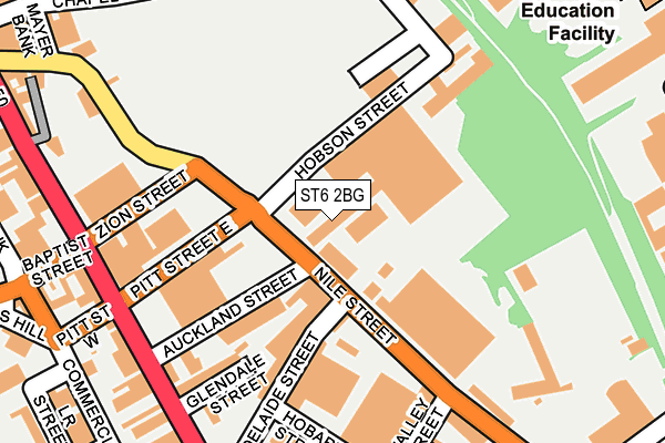 ST6 2BG map - OS OpenMap – Local (Ordnance Survey)