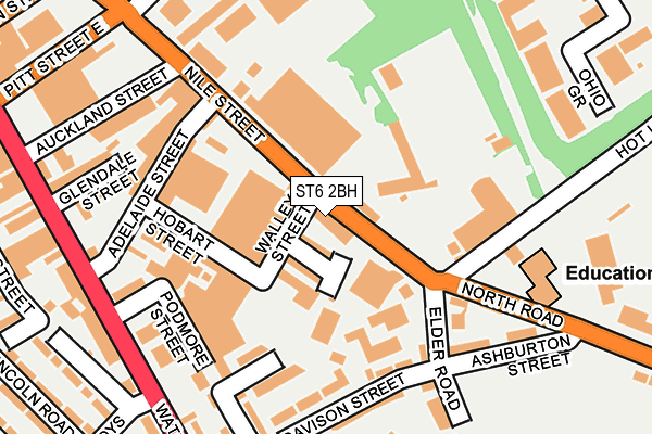 ST6 2BH map - OS OpenMap – Local (Ordnance Survey)