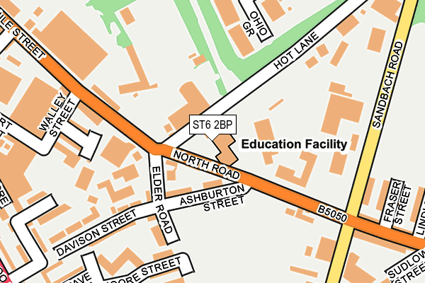 ST6 2BP map - OS OpenMap – Local (Ordnance Survey)