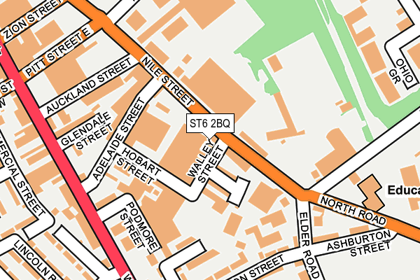 ST6 2BQ map - OS OpenMap – Local (Ordnance Survey)