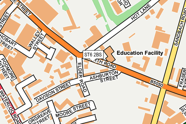 ST6 2BS map - OS OpenMap – Local (Ordnance Survey)