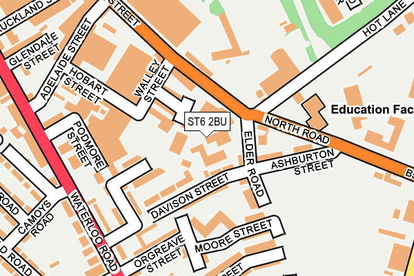 ST6 2BU map - OS OpenMap – Local (Ordnance Survey)