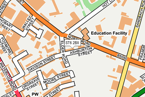 ST6 2BX map - OS OpenMap – Local (Ordnance Survey)