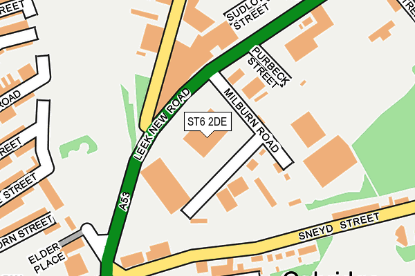 ST6 2DE map - OS OpenMap – Local (Ordnance Survey)